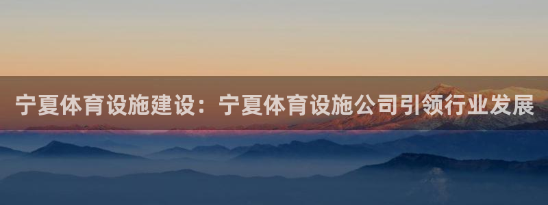 意昂体育3：宁夏体育设施建设：宁夏体育设施公司引领行
